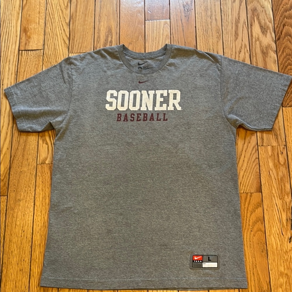 Nike Gray Sooner Baseball Men's Shirt